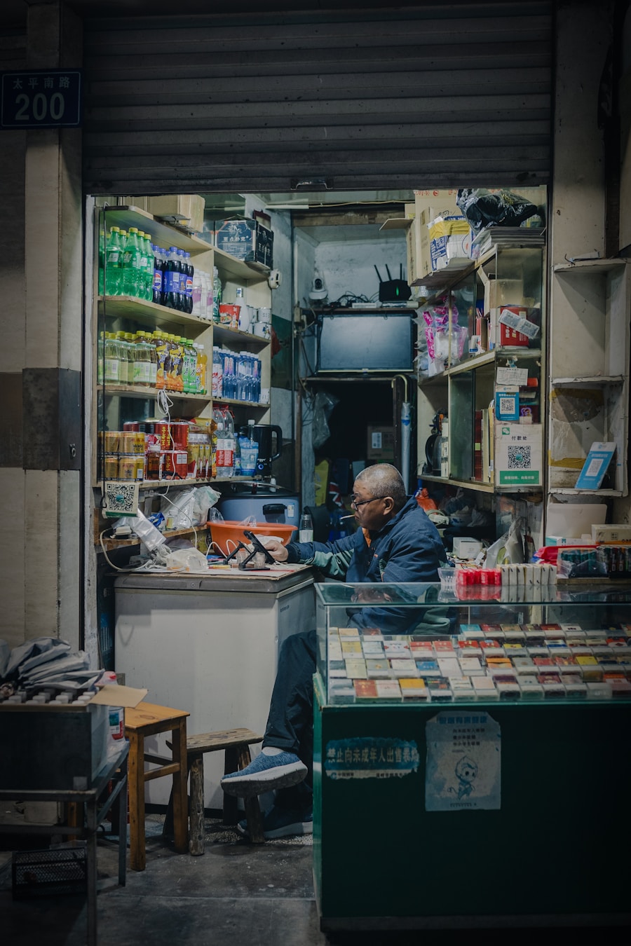 A shopkeeper in his store